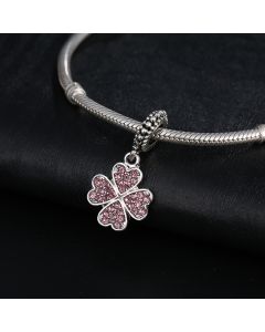 Transfer Beads Multi-color Diamond-set Love Four-leaf Clover Alloy