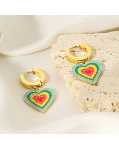 Fashionable Personalized All-match Stainless Steel Gold-plated Earrings