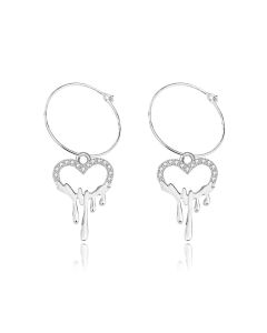 Women's Sterling Silver Key Earrings