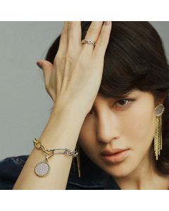 Metal geometric braided ring
