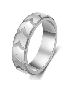 Regular Tire Pattern Stainless Steel Ring