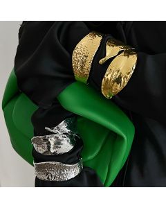 Irregular Leaf Spring Bracelet Exaggerated Wide Surface