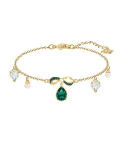 New Pearl Green Water Drop Bow Bracelet Baroque Style Green Bow Bracelet