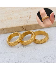 Sun Moon Stars Design Zircon Stainless Steel Rings