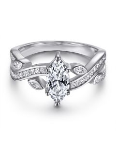 S925 Silver Ring Inlaid With Marquise Zircon