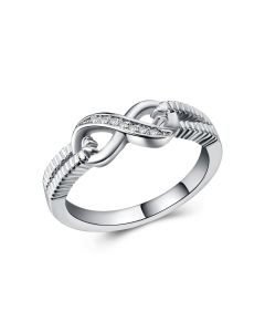 Fashion Women's Rings Copper Plated White Gold and Zircon Wedding Rings