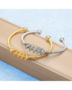 Bohemian Style Metal Steel Wire Spiral Laid Titanium Steel Bracelet