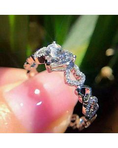 Women's Simple Peach Heart Splicing Ring