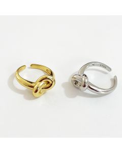 Women's 925 Sterling Silver Knotted Geometric Ring