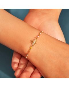 S925 Sterling Anemone Lotus Bracelet Female Drop Glue Drop Oil Simple