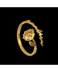 Titanium Steel Name Cut Ring Ladies
