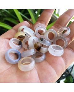 Natural Agate High Ice Chalcedony Ring