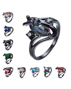 Black Gold S Shaped Zircon High End Diamond Ring For Men