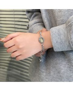 Vintage S925 Sterling Silver Virgin Mary Bracelet