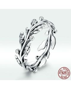 S925 Sterling Silver Classical Branch Surround Ring