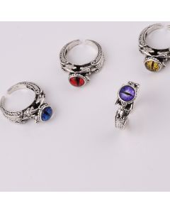 Three-dimensional Multicolor Ring With Skull Inlaid