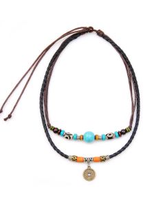 Turquoise Antique Coin Pendant Necklace For Men