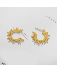 Stainless Steel Earrings European And American Divergent Sun Shape Earrings