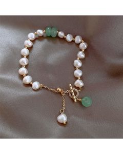 Freshwater Pearl Emerald Bracelet