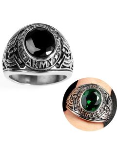 Eagle Inlaid Red Sapphire Ring