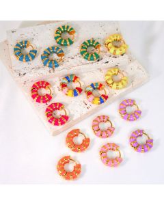 Vintage Premium Color Striped Earrings