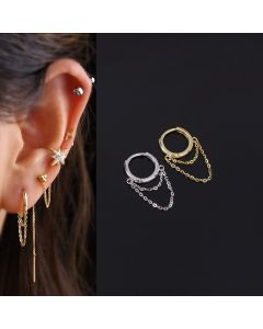 Silver Chain Tassel Glossy Earrings Fashion Jewelry