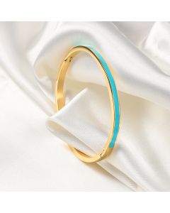 Stainless Steel Color Epoxy Women's Bracelet Gold Buckle