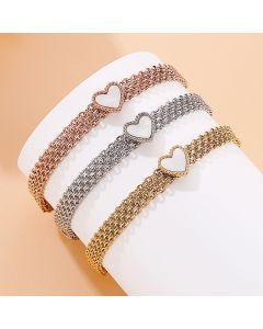Fashion Trend Love Titanium Personality Peach Heart Stainless Steel Multi-layer Bracelet
