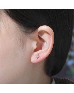 Sterling Silver Lightning Zircon Hip Hop Women's Stud Earrings