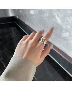 Fashion Mother-of-pearl White Leaves Alloy Ring