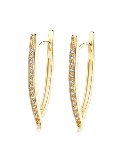 Sudan Crescent Bronze Inlaid AAA Zircon Earrings