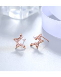 Five-pointed Star Opening 925 Sterling Silver Earrings