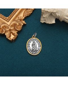 S925 Sterling Silver Lady Portrait Cross Round Plate Pendant Men And Women Antique Coin Necklace Pendant