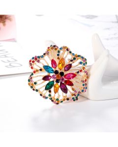 Vintage Color Rhinestone Hollow Flower Corsage