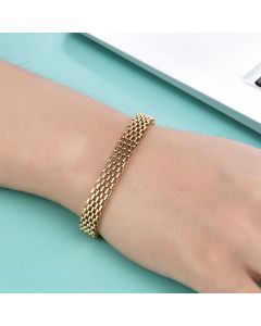 Titanium Steel Vacuum Electroplated 18K Gold Twist Bracelet