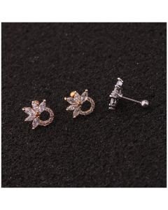 Earrings Creative Inlaid Zircon Ear Bone Studs Stainless Steel