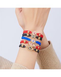 Fashion Retro Diamonds Eyes Woven Bracelet