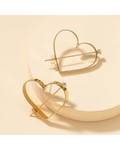 Peach Heart Gem Earrings European And American