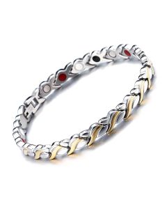 European And American Leaves Women's Titanium Steel Germanium Magnet Health Bracelet