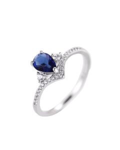 Ladies Water Drop Sapphire Ring