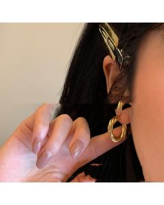 Temperament twisted circle earrings high sense