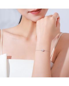 S925 Sterling Silver Six-claw Single Diamond Bracelet