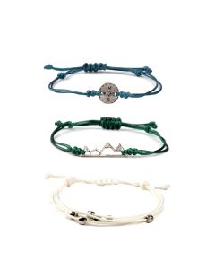 Handwoven Mountain Compass Colorful Rope Friendship Bracelet
