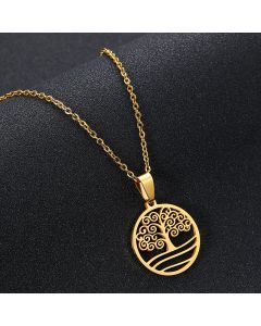Tree of life Stainless Steel Necklace Earrings Set Jewelry