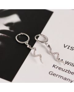 Sterling silver snake-shaped animal all-match earrings