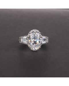 Simulation 8 Carat Ring Egg-shaped 812 Group Of Broken Diamonds