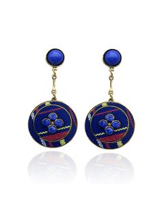 Embroidery Earrings, Creative Women's Diamond Earrings, Round Color Bohemian Style Ear Jewelry