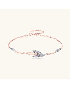 Simple All-match Leaf Diamond Bracelet