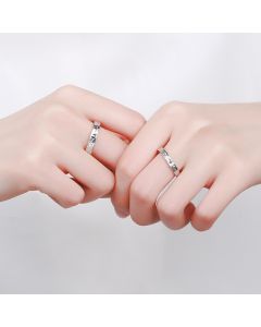 999 Silver Canglin Mountain And Sea Niche Couple Ring Gift