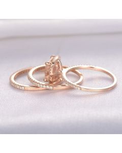 Ladies Ring Set Exquisite Luxury Square Diamond